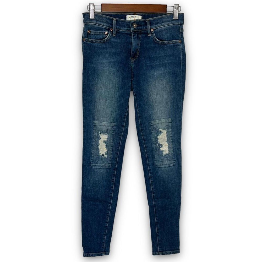 PRINCIPLE DENIM INNOVATORS Dreamer Distressed Knee Patch Skinny‎ Ankle Jean, 25